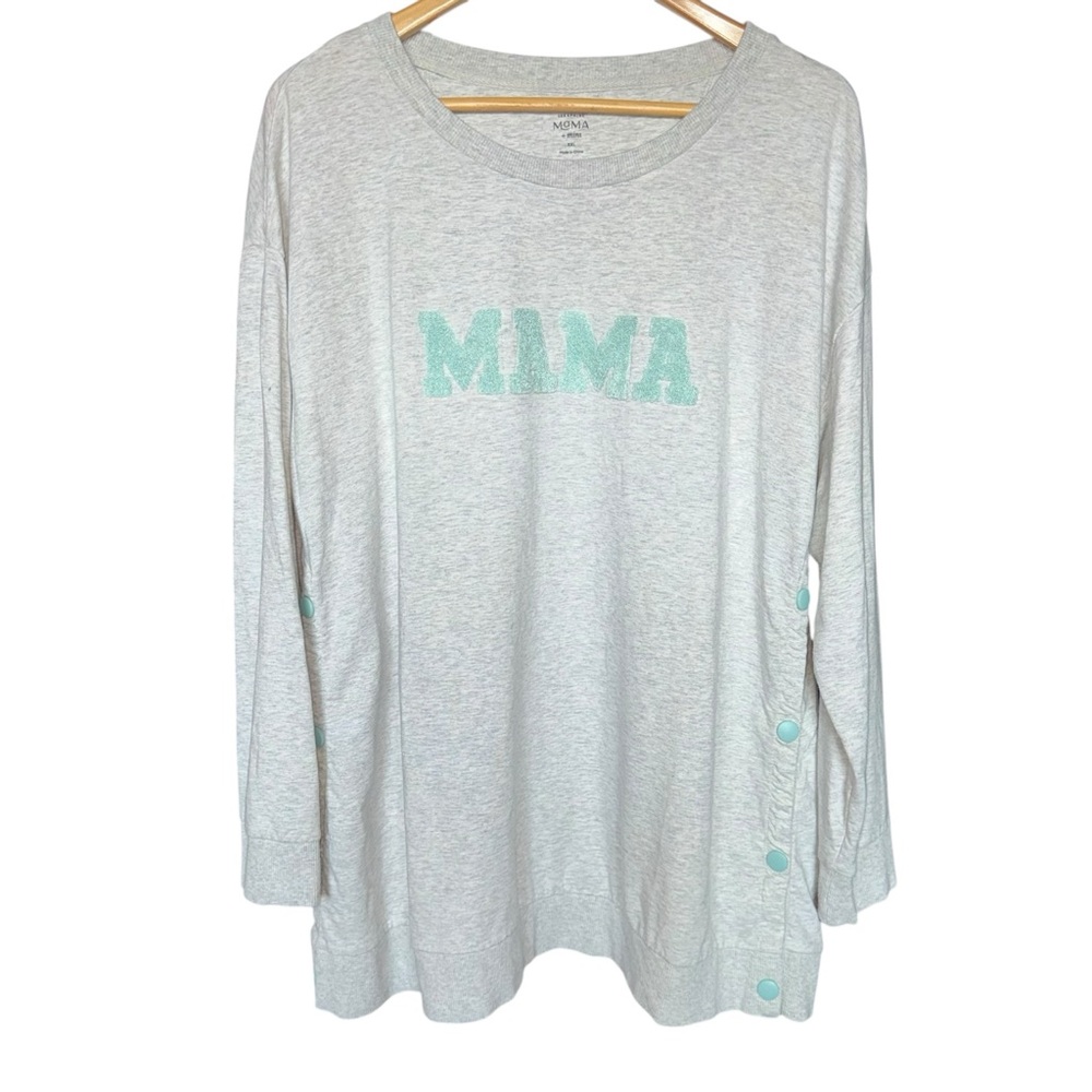SERAPHINE Grey Nursing MAMA long sleeve sweater XXL